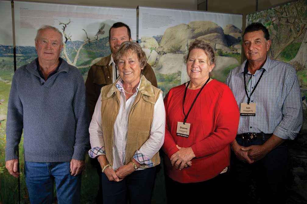 From left, conference speakers Colin Seis, Kym Kruse, Dr Christine Jones, Dianne Haggerty and Ian Haggerty.<br />
