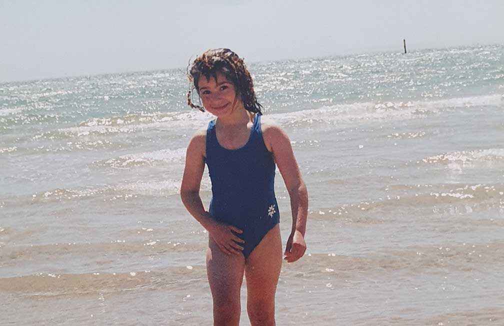 The formation of a Coastcare facilitator – young Johanna Tachas with seaweed in her hair at Rye.<br />
