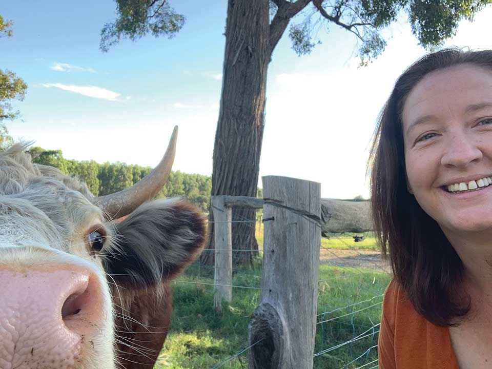 Here I am doing some Landcare at home! My family has been working for the past seven years to restore the landscape of our Fernbank property to create a sustainable farm – Carolyn Cameron.