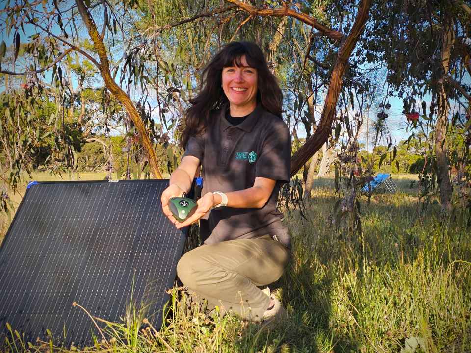 landcare faciltiator with bird station credit Elia Pirtle